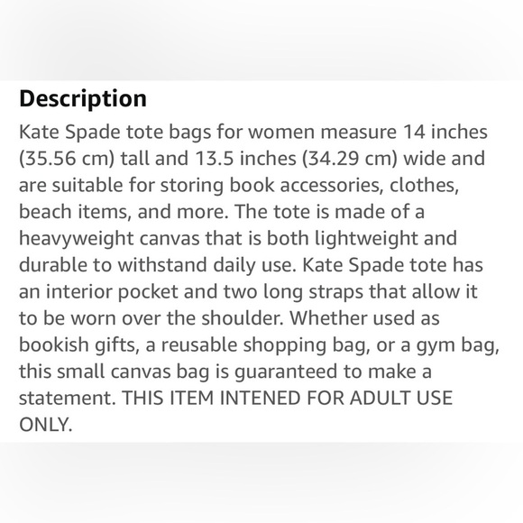 Kate Spade Cute Canvas Tote Bag for Women with Red 'Lucky' Print NEW - Picture 4 of 4